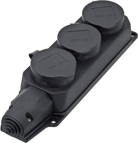 InterBär Steckdosenleiste 3fach Schwarz ohne Stecker - Bild 1