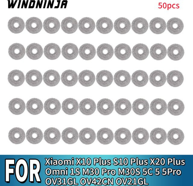 WINDNINJA Mopptuch Ersatzteil für Xiaomi Roboterstaubsauger X10 Plus, S10 Plus, X20 Plus, Omni, 1S, M30 Pro, M30S, 5C, 5, 5Pro, OV31GL, OV42CN, OV21GL, Wischpad - Bild 1