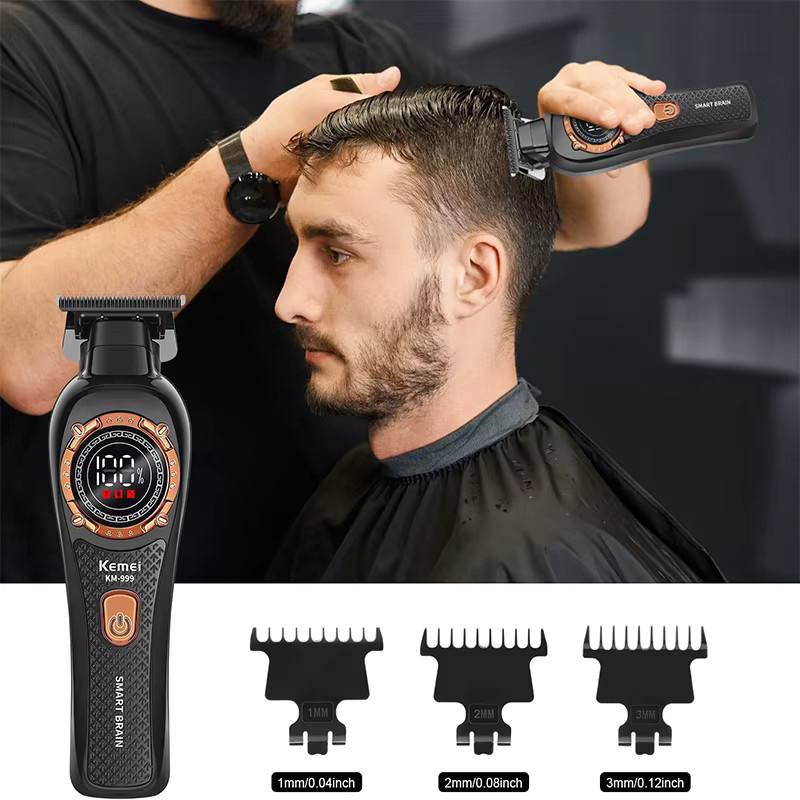 Kemei KM-999 Haarschneider für Herren, Schwarz - Bild 5