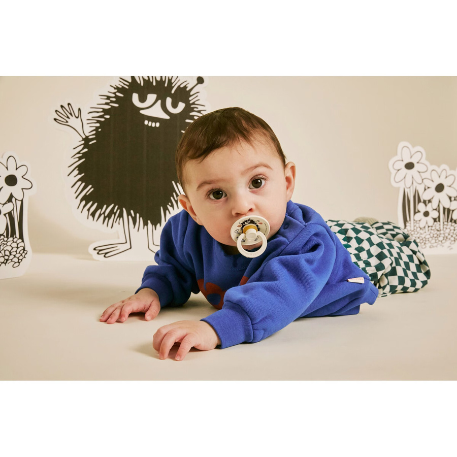 BIBS 2er-Pack Moomins Schnuller aus Latex für 0-6 Monate in Cherry, Weiß und Grün - Bild 2
