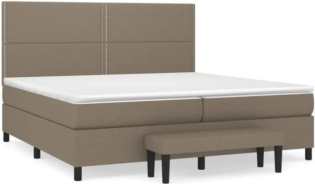 vidaXL Boxspringbett mit Matratze Hybrid-Design in Taupe, B/T: 200 x 200 cm - Bild 1