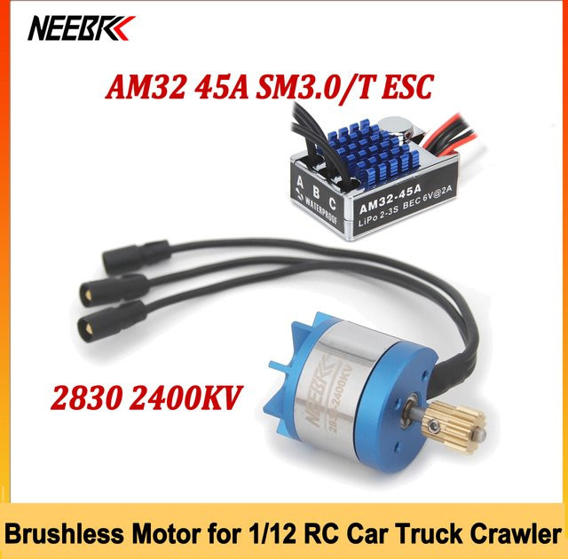 NEEBRC 2830 2400KV Bürstenloser Motor AM32 45A T/SM3.0 Stecker ESC für 1/12 RC Auto Truck Crawler Offroad Klettermodell Teile MN128 - Bild 1