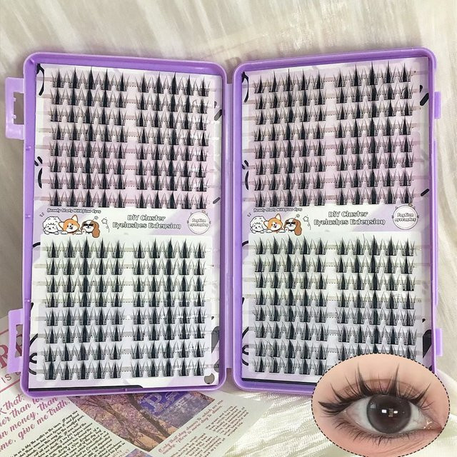 LIMEIKAI Manga Wimperncluster Sharp, 320 Stück, 13mm, Unisex - Bild 1