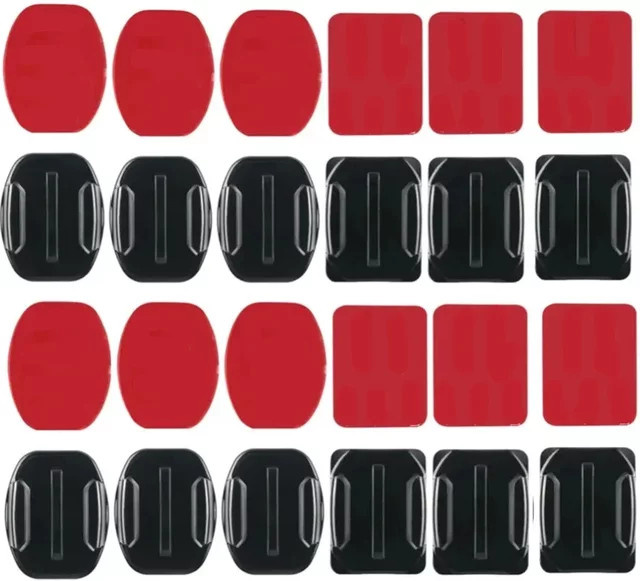 Klebemontagen für GoPro und Action-Kameras mit gebogenen und flachen Halterungen sowie Klebepads für Helm, Board und Auto - Bild 1