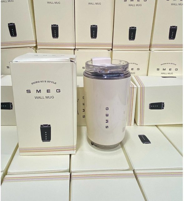 Smeg Edelstahl-Vakuum-Reisebecher auslaufsicher und isoliert in Weiß, 240 ml - Bild 1