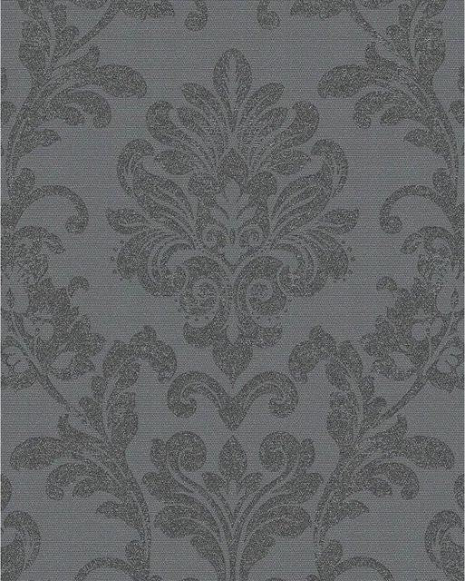 Marburg Vliestapete Floral Royal in Schwarz-Silber, botanisches Design, vorgestrichen und trocken abziehbar, B: 0,53 m x L: 10,05 m - Bild 1