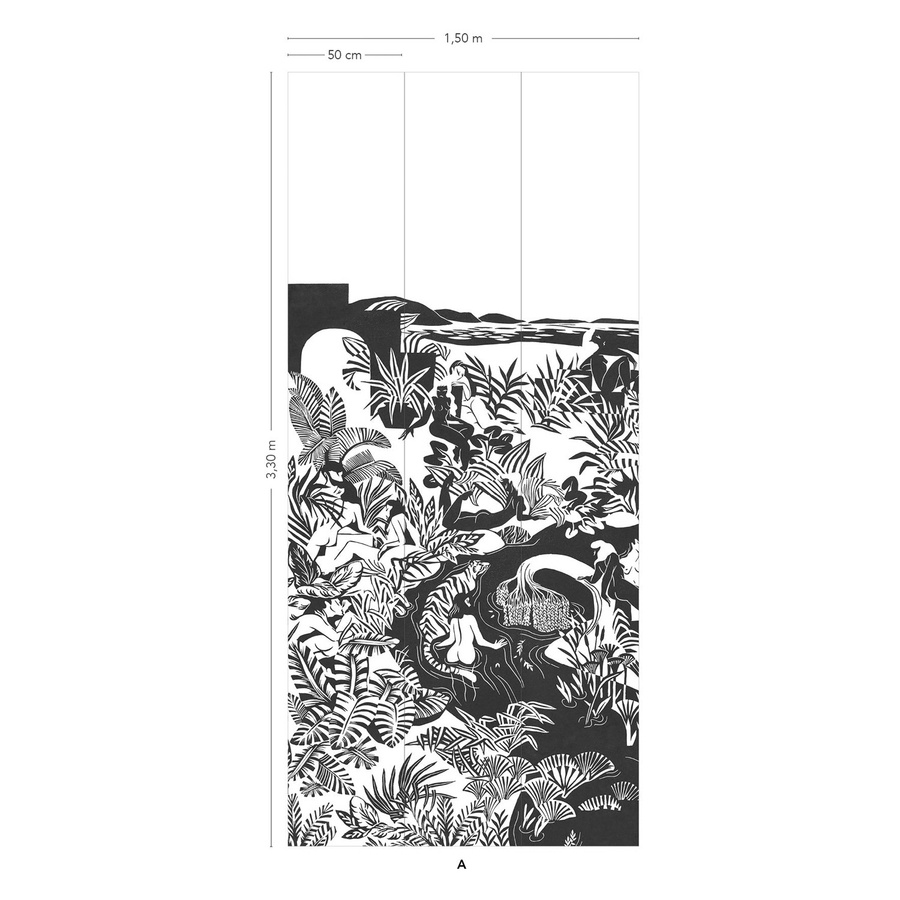 Isidore Leroy Mural Wandgestaltung Eternelles in Grau mit floralem Design - Bild 2