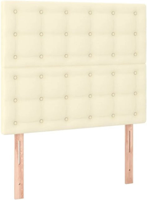 vidaXL LED Kopfteil aus Kunstleder in Creme mit integrierter Beleuchtung und USB-Anschluss, B/T/H: 128 x 80 x 5 cm - Bild 1