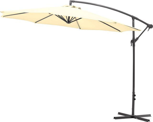 Gartenfreunde Ampelschirm mit Kurbel in Creme, Durchmesser: 300 cm, aus Aluminium und Polyester mit UPF 50+ Schutz - Bild 1