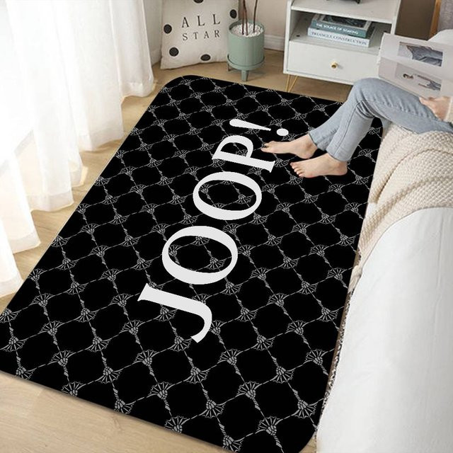 Joop Bereichsmatte mit geometrischem Design, Waschbar und Rutschfest, Schwarz, B/T: 100 x 150 cm - Bild 1