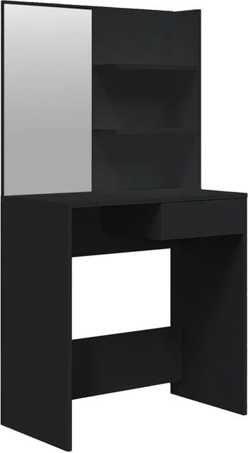 vidaXL Schminktisch mit Spiegel in Schwarz mit modernem Design, B/T/H: 74,5 x 40 x 141 cm - Bild 1