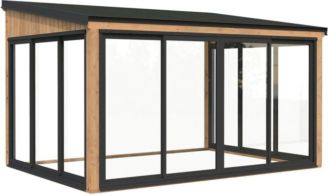 Palmako Holz-Gartenhaus Lumi Slide Plus mit Pultdach in Hellbraun - Bild 1
