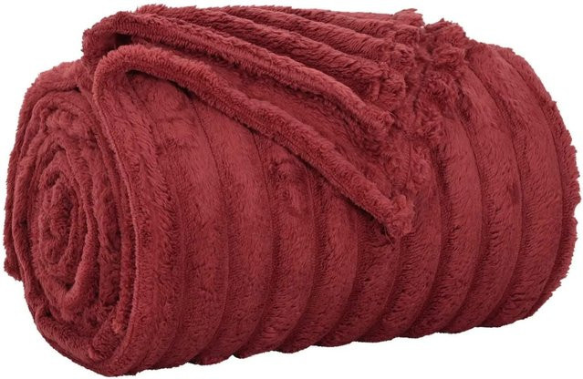 vidaXL Fleece-Überwurfdecke in Bordeauxrot, B/T: 200 x 150 cm - Bild 1