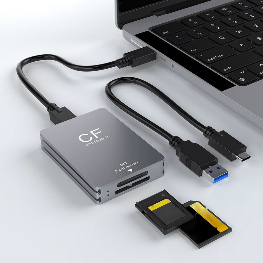 ALLOYSEED 2-in-1 CFexpress Typ A und SD-Kartenleser mit USB 3.2 10Gbps, Silber - Bild 3