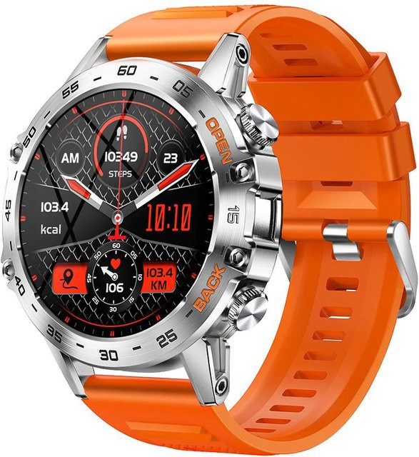 MEVADEN Smartwatch für Herren mit 1,39 Zoll IPS-Bildschirm, Bluetooth Call, Sport Fitness Tracker mit Pulsmesser, Schrittzähler und SpO2-Messung, Farbe: Orange - Bild 1