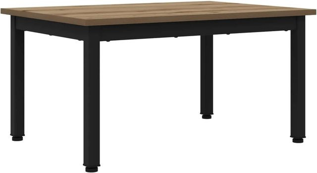 vidaXL Couchtisch in Eiche Optik, moderner Couchtisch aus Holzwerkstoff und Metall, Braun, B/T/H: 70 x 50 x 36 cm - Bild 1