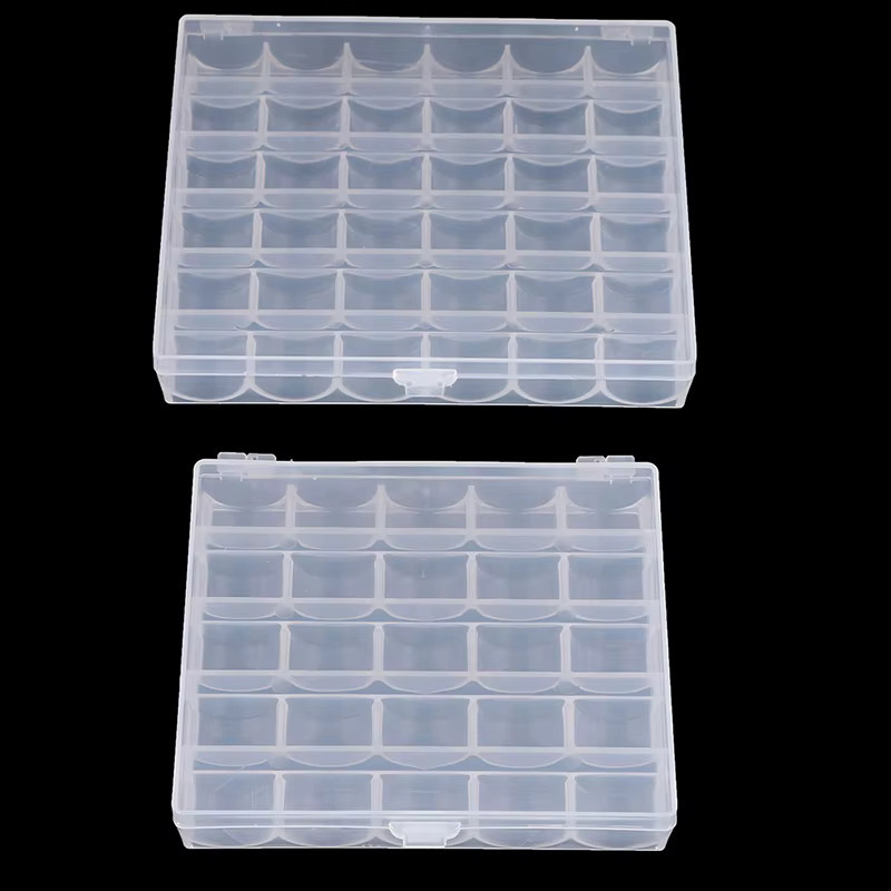 Transparente Kunststoff Spulenbox für Handwerk und Nähen, Tragbarer Organizer für 25/36 Spulen - Bild 2
