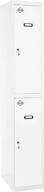 PROREGAL Spind AMEGO Schließfach Garderobe mit 2 Abteilen in Weiß, H x B x T: 180 x 30 x 50 cm - Bild 1