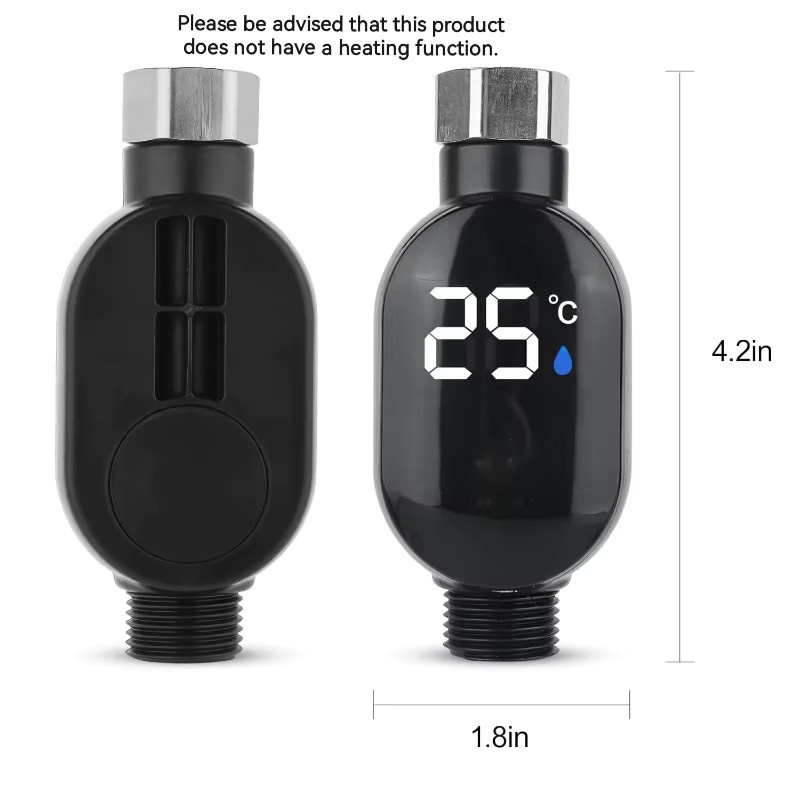 Wasserdichte LED Digital Duschtemperaturanzeige in Schwarz für Babybad und Badezimmer mit Temperaturanzeige von 0 bis 99 Grad Celsius - Bild 6