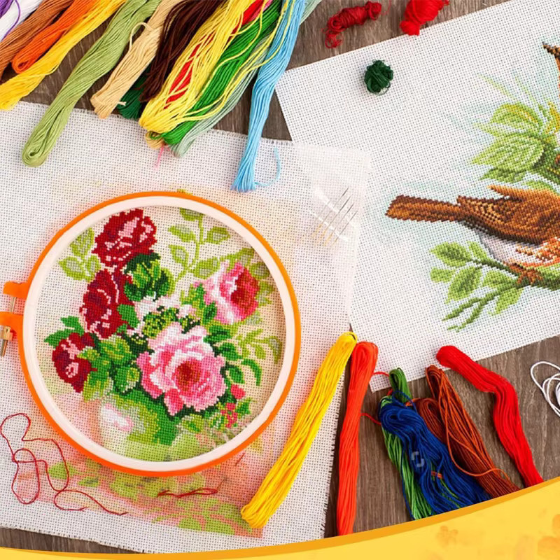 Regenbogenfarben Stickgarn aus Baumwolle für Kreuzstich und DIY-Armbandherstellung, Multicolour - Bild 4