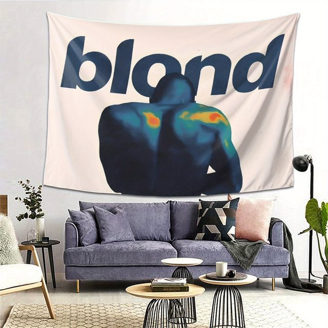 VIKAMA Wanddekoration Blonde Frank Oscar Wandteppich in Weiß, abstraktes Grafikdesign für Wohnzimmer, Schlafzimmer oder Büro, B/H: 58 x 75 cm - Bild 1
