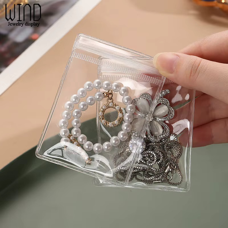Lesaiyarr Schmuck Aufbewahrungstasche Transparent mit Druckverschluss zur Anti-Oxidation für Halsketten, Armbänder und Ringe - Bild 2
