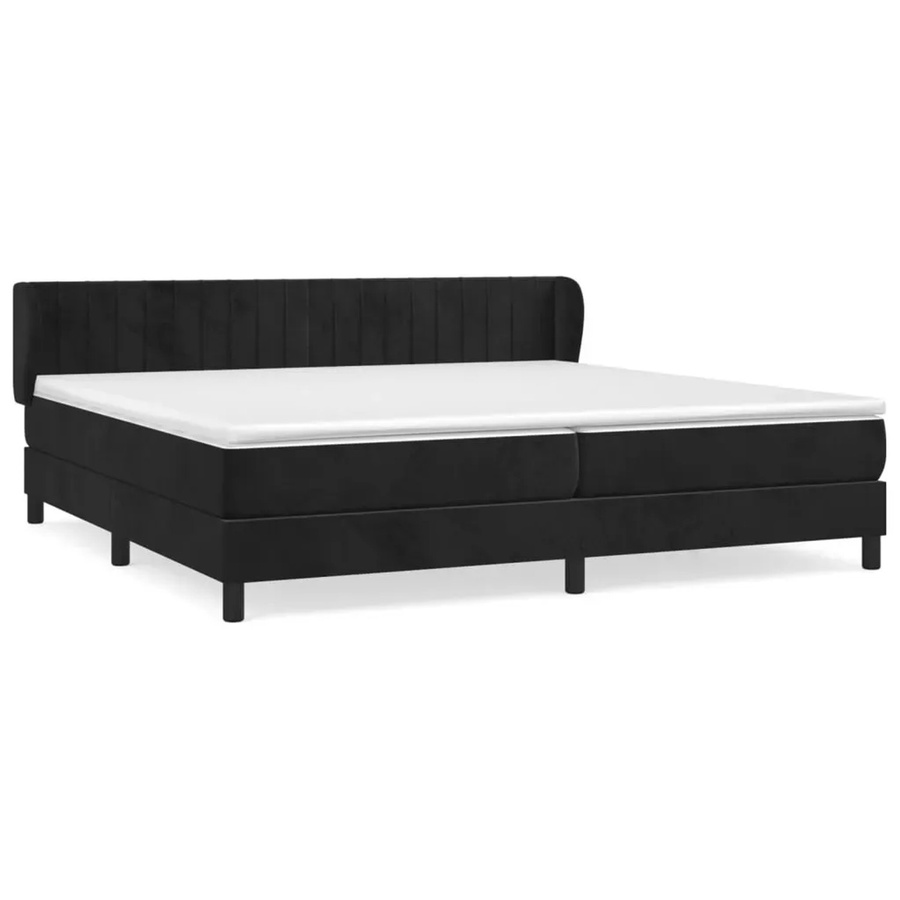 vidaXL Boxspringbett mit Matratze in Schwarz, Hybrid-Design mit Taschenfederkern und Samtbezug, B/T/H: 200 x 200 x 78 cm - Bild 2