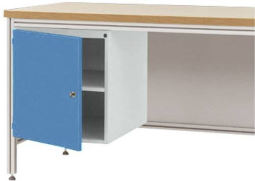 Manuflex Gehäuse-Unterbau ZB4979.5012 für ALU-Arbeitstische, Farbe Stahl, Nutzhöhe: 50 cm, für Tischtiefe: 60 cm, Türanschlag links - Bild 1