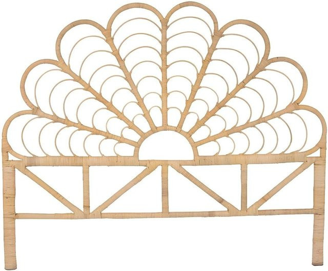 Vente-unique Bettkopfteil Flosia aus Rattan in Beige, Breite: 165 cm - Bild 1