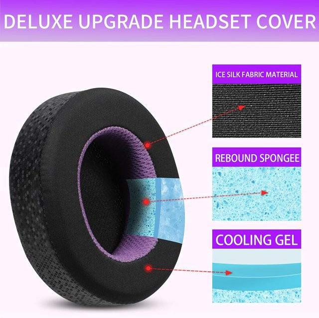 SteelSeries Ersatz-Ohrpolster aus Kühlgel-Mesh für Arctis 1/3/5/7/9/Pro/Nova Kopfhörer in Schwarz oder Lila - Bild 1
