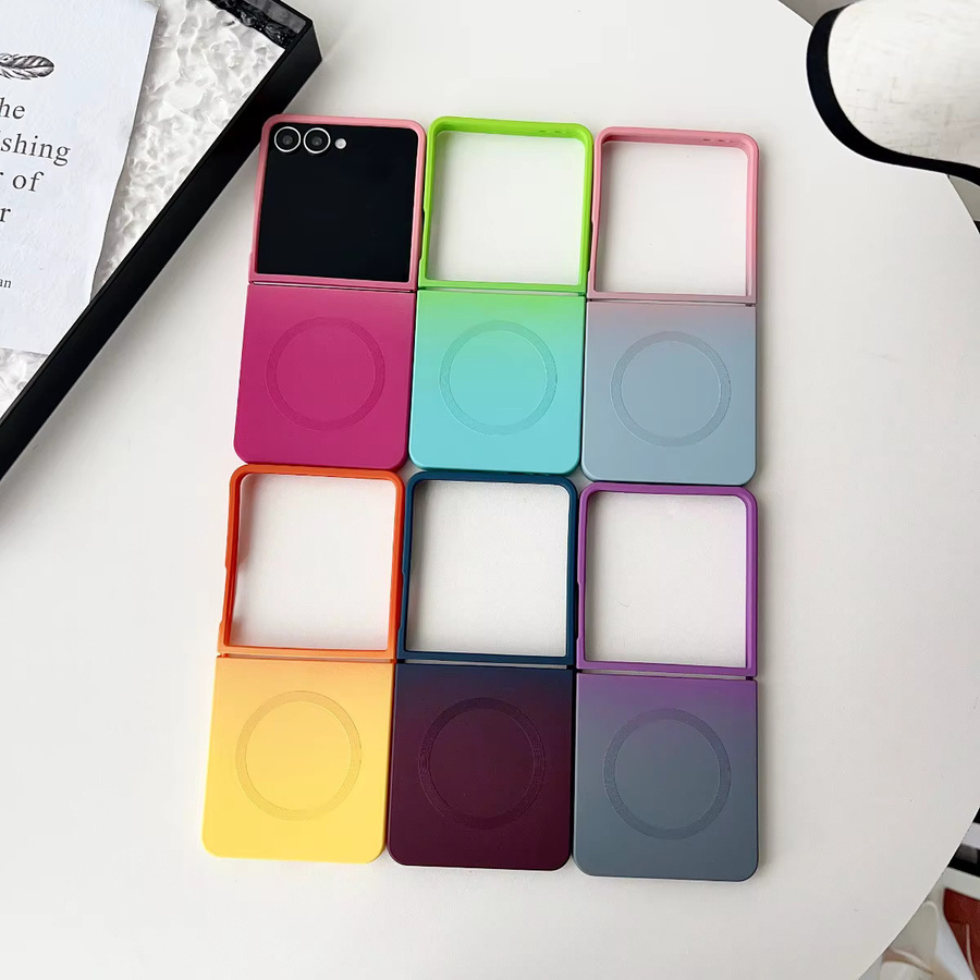 Magnetische Silikon Handyhülle mit Farbverlauf für Samsung Galaxy Z Flip 7, 6, 5, 4 und ZFlip7FE in Pink, Blue oder Multicolour - Bild 3