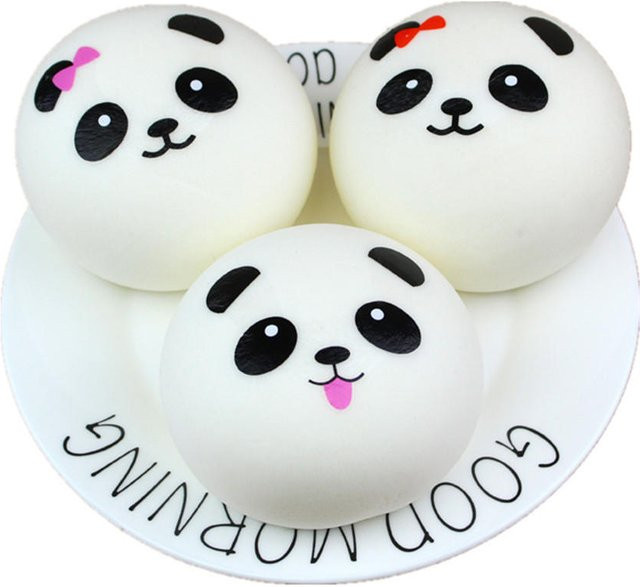 BC Pet Supplies Panda Brötchen Squishy Spielzeug, rosa, 1 Stück - Bild 1