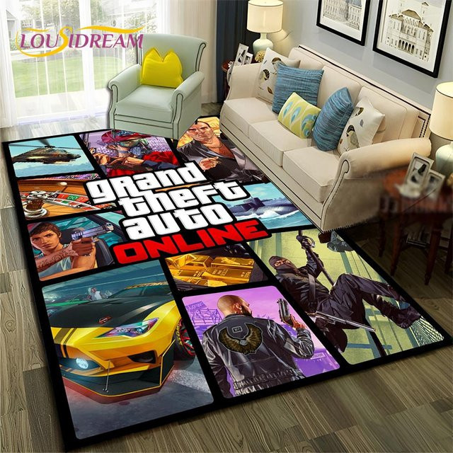 Karpetti GTA 3D Gamer Teppich Rutschfest, Multicolour, B x T: 70 x 100 cm - Bild 1