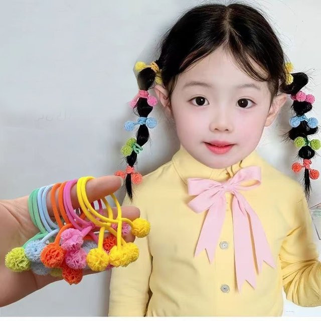Haar Bands Doppel Ball, Kinder, Mädchen, 10 Teile/Satz - Bild 1