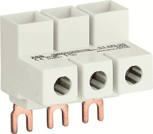 ABB 1SAM201907R1103 S1-M3-25 3-Phasen-Einspeiseblock Flach in Weiß für MS116 / MS132, 25mm2, Type E Einspeiseklemme - Bild 1