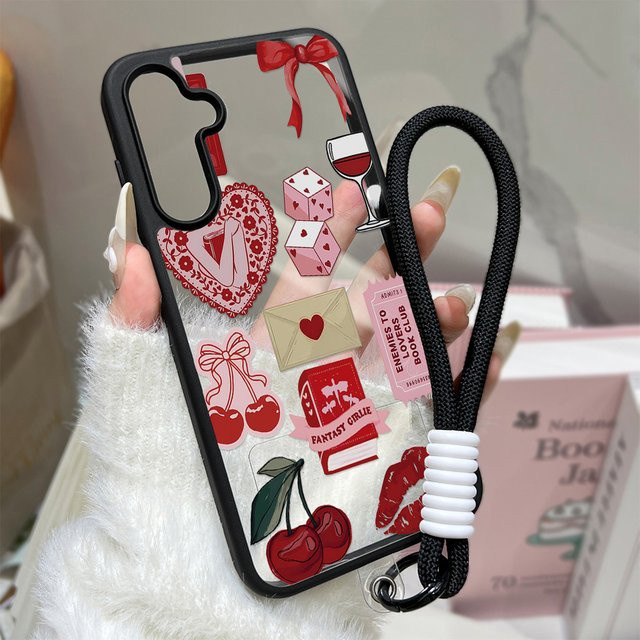 Silikon Handyhülle mit Herzdesign und Lanyard für Samsung Galaxy S26 Ultra, S25 FE, S24 und S23 Ultra - Bild 1