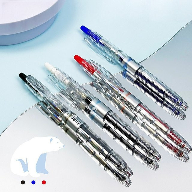 Aurora 12er Set Sci-Fi Cyber-Osterei Kugelschreiber mit 0,5 mm Spitze, schnelltrocknend, Farben: Schwarz, Rot, Blau - Bild 1