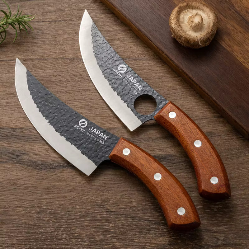 WXCOO Handgeschmiedetes Küchenmesser mit Holzgriff als Fleischbeil und Ausbeinmesser - Bild 5