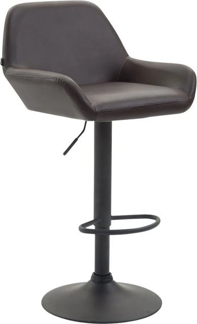 DELUKE Barhocker DUBLIN Barstuhl mit Lehne aus Kunstleder in Braun und Schwarz - Bild 1