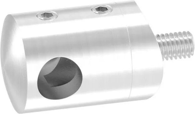 FeNau Querstab-Endhalter aus Edelstahl V2A in Silber Matt für Rohr Ø 42,4 mm mit Sackloch Ø 10,2 mm Links - Bild 1