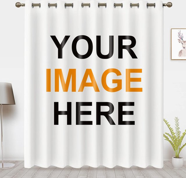 Individueller Wohnkultur Fenstervorhang mit Logo von Po Dicke semi-transparente Vorhangpaneele für Wohnzimmer und Raumteiler mit Ösen, B: 100 cm, H: 230 cm - Bild 1