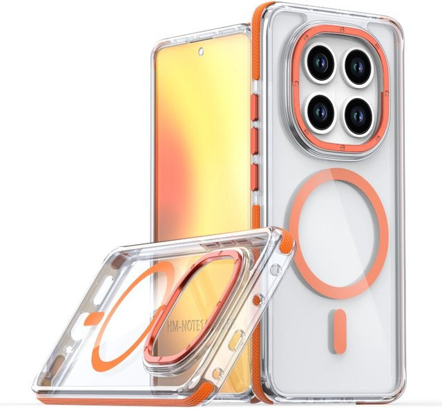 Stoßfeste magnetische Schutzhülle für Xiaomi Redmi Note 15, 14 Pro Plus und 15 Pro Plus mit MagSafe Kompatibilität in Transparent und Weiß - Bild 1