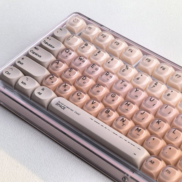 MAIMOOO Foundation Liquid Keycaps Beige Jelly Matte Tastenkappen für Aula Tastaturen ISO Layout mit Koreanisch Thai Französisch Azerty Optionen - Bild 1