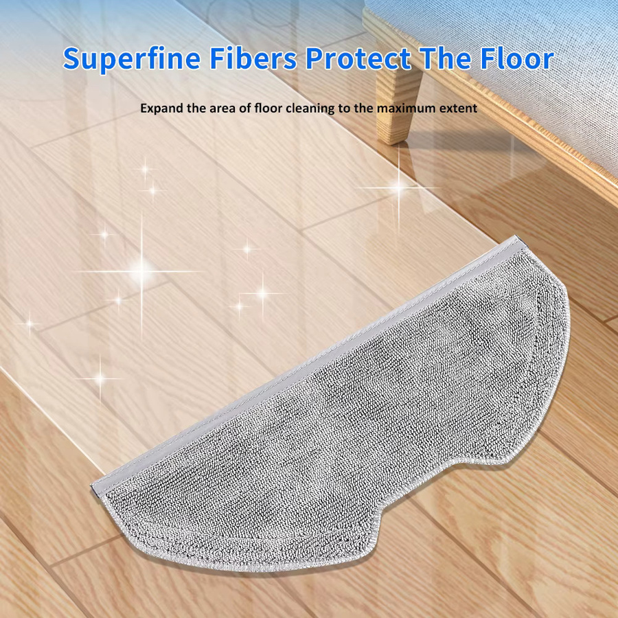 WINDNINJA Waschbare Ersatz-Mopp-Pads für Eufy Clean X8 Pro und X8 Pro SES Roboterstaubsauger in Grau - Bild 3