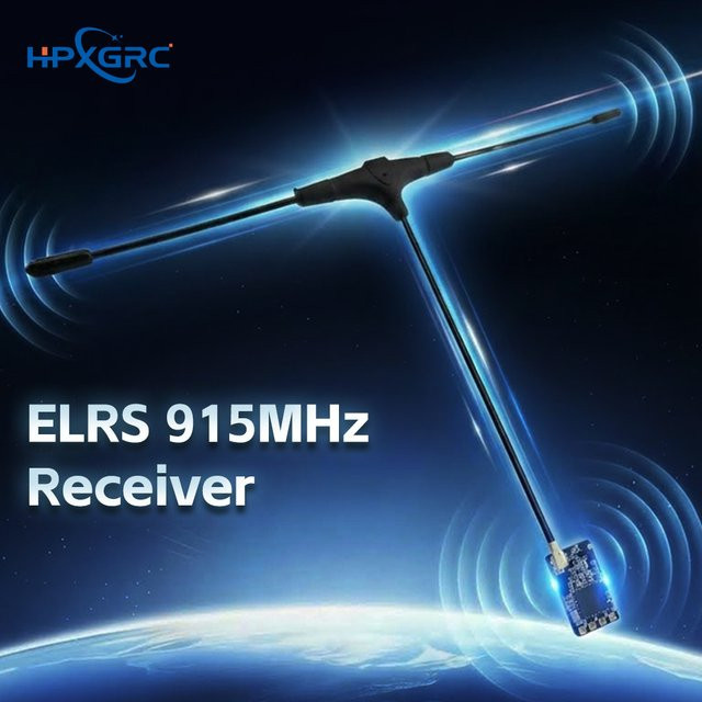 HawkSpeed ELRS 915MHz Nano-Empfänger mit T-Antenne in Schwarz, 0,6g, 50mW Telemetrie SX1276 ESP8285 IPEX1 für FPV Langstrecken-Drohnen - Bild 1