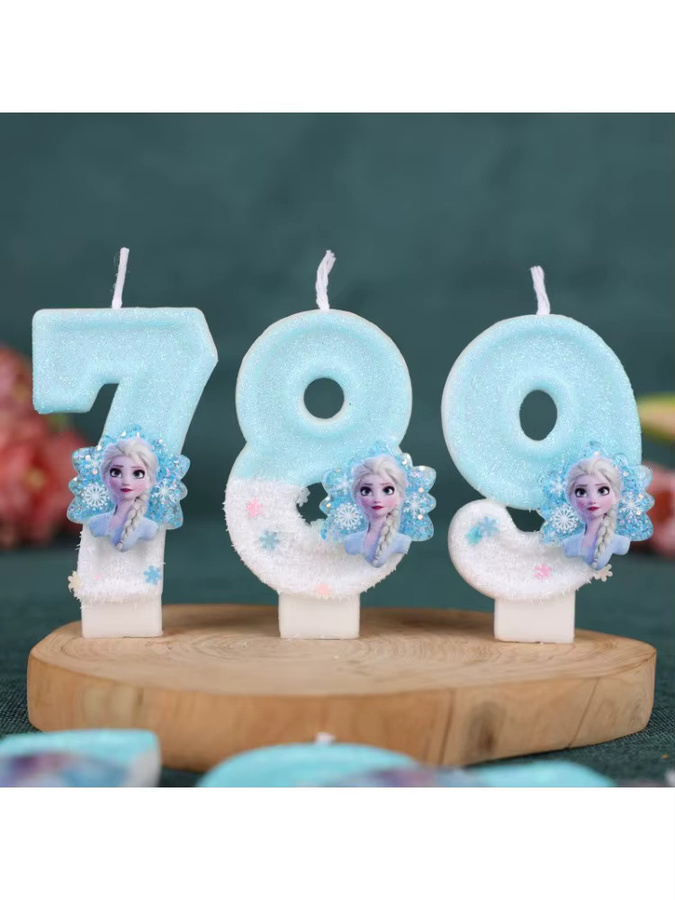 MINISO Digitale Geburtstagskerze Schneeprinzessin in Blau für die Kuchen-Party-Dekoration - Bild 4