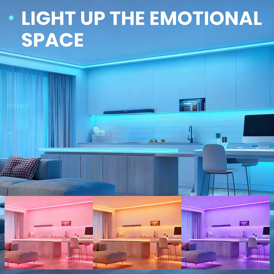 Wasserdichte RGB LED Neon Flex Lichterkette in Multicolour mit App- und Fernbedienung für DIY-Designs, Musik-Synchronisation und Außenbereich - Bild 4
