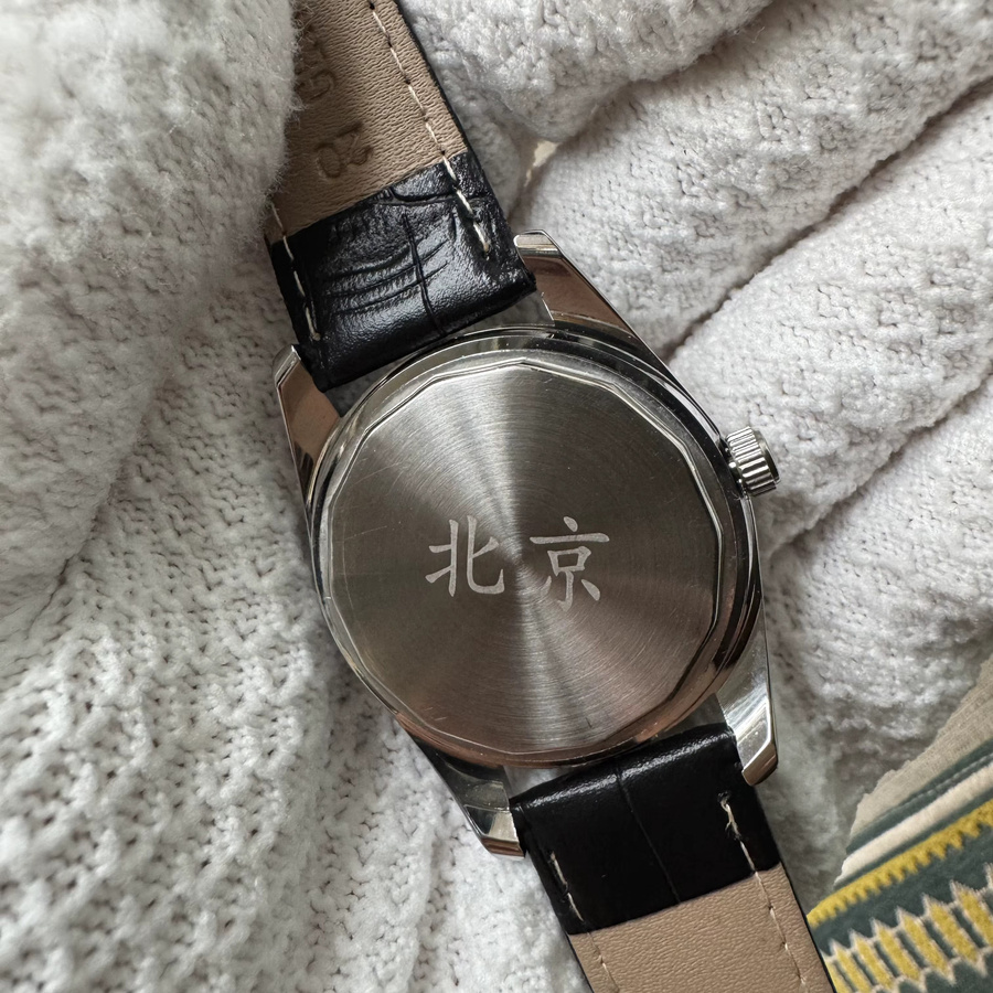 Beijing Armbanduhr, Handaufzug, 38 mm, Leder, Silber, Herren - Bild 4
