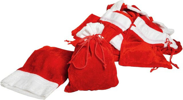 VBS Samtbeutel aus Velours in Rot, 25 Stück, Breite: 12 cm, Höhe: 16 cm - Bild 1
