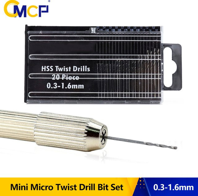 CMCP Mini-HSS-Spiralbohrer-Set in Silber, Durchmesser 0,3 mm bis 1,6 mm für Schmuck, Uhrenreparatur und Modellbau - Bild 1